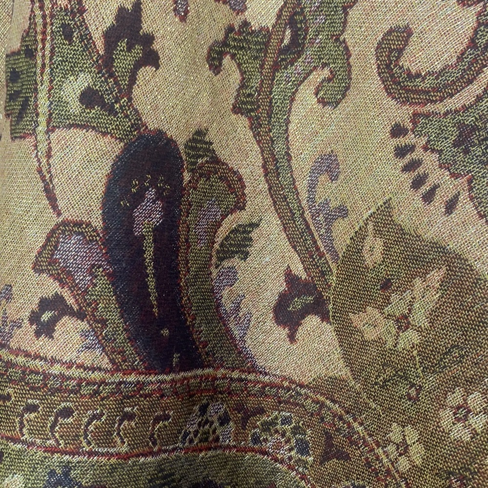 Pashmina Shawl Boho Metallic Thread Fringe - Picture 9 of 10